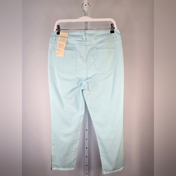 NWT Talbots Heritage Slim Crop Jeans Light Aqua Blue with Zip Hem Size 10 - Picture 3 of 10
